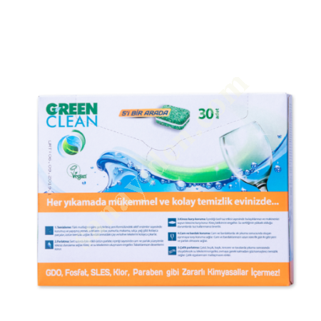 U GREEN CLEAN BİTKİSEL BULAŞIK MAKİNESİ TABLETİ - 30 ADET, Diğer Petrol&Kimya-Plastik Sanayi