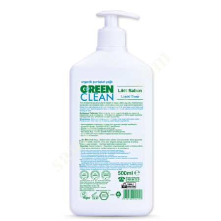 U GREEN CLEAN BİTKİSEL LİKİT SABUN - 500ML, Diğer Petrol&Kimya-Plastik Sanayi