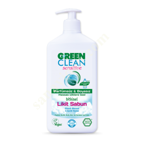 U GREEN CLEAN SENSİTİVE BİTKİSEL LİKİT SABUN - 500ML, Diğer Petrol&Kimya-Plastik Sanayi