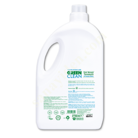 U GREEN CLEAN BİTKİSEL ÇOK AMAÇLI TEMİZLEYİCİ - 2750ML, Diğer Petrol&Kimya-Plastik Sanayi