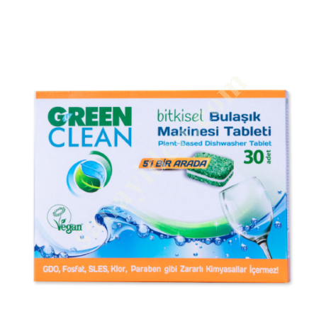 U GREEN CLEAN BİTKİSEL BULAŞIK MAKİNESİ TABLETİ - 30 ADET, Diğer Petrol&Kimya-Plastik Sanayi