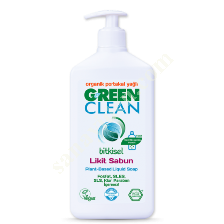 U GREEN CLEAN BİTKİSEL LİKİT SABUN - 500ML, Diğer Petrol&Kimya-Plastik Sanayi