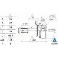 AKS KAFASI DIŞ ALMERA 00-06 / ABSLİ 25X55X22,