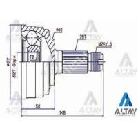 AXLE HEAD OUTER ACCORD 90-98/PRELUDE 2.0/CRV 97-06/ABS 28X60X32, Spare Parts Auto Industry