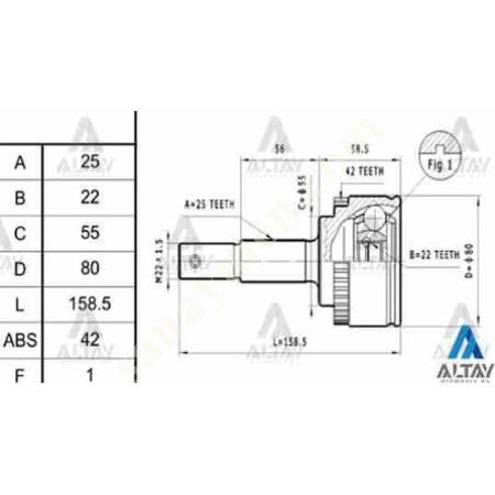 AXLE HEAD EXTERNAL ALMERA 00-06 / 25X55X22 WITH ABS, Spare Parts Auto Industry