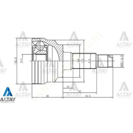 MAZDA 323 AKS KAFASI DIŞ 323 01-03 / MAZDA 3 / 26X56X29, Yedek Parça Oto Sanayi