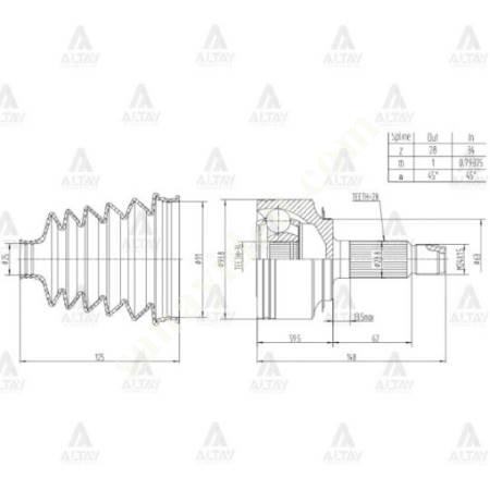 AXLE HEAD EXTERNAL ACCORD 03-08 2.2 DIESEL 28X34X63, Spare Parts Auto Industry