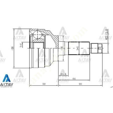 AXLE HEAD OUTER 626 92-97 2.0 / 28X56X23, Spare Parts Auto Industry