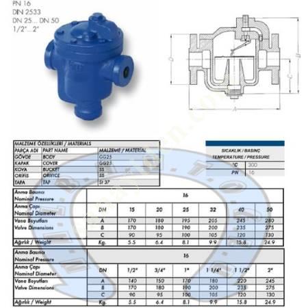 INVERTED BUCKET STEAM THREADED, FLANGED, Other Hydraulic Pneumatic Systems