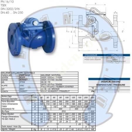 PN10/PN16 3232 SWING CHECK VALVE, Valves