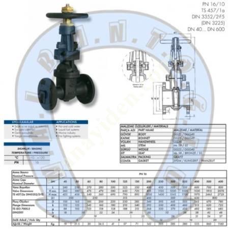 YUKSELEN MİLLİ VANA DİN 3225, Vanalar / Valfler